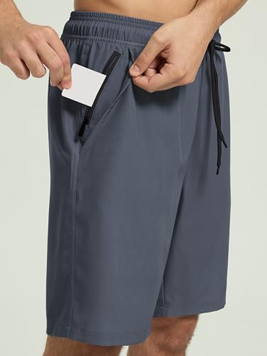 Arcweg Men's Swim Trunks with Compression Liner and Zipper Pockets Quick Dry Bathing Suit Board Swimming Shorts Charcoal — view 2