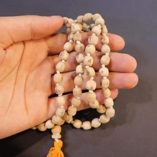 Image of The Real and Genuine Certified Tulsi Japa Mala | Natural 108 + 1 Beads Tulsi Seed Mala | Laxmi Pooja Mala | Meditation | Spritual Practices. /Certified..