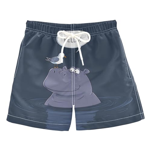 susiyo Boys Swim Trunks Cute Hippo Toddler Swim Shorts Quick Dry Beach Board Shorts Little Boy Bathing Suits Swimwear