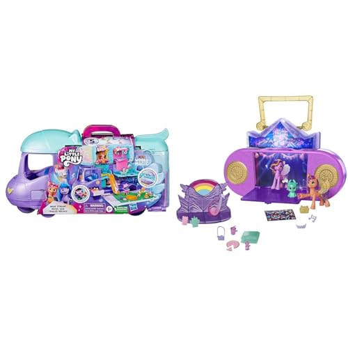 Image of My Little Pony Toys Mini World Magic Mare Stream, Buildable Trailer Playset for Kids & : Make Your Mark Toy Musical Mane Melody – Playset with Lights and Sounds, 20 pieces, for Children 3 years and Up