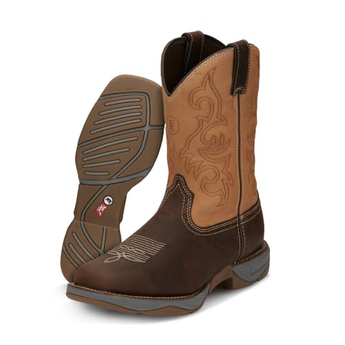 Tony Lama Men's 3R Tan San Antone Steel Toe Boot, Dusty Brown - 11.5 D