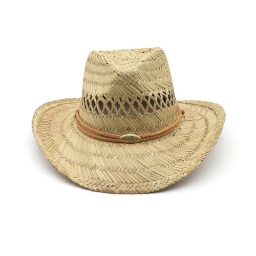 Image of Straw Cowgirl Hat for Women Cowboy Hats for Men Wide Brim Sun Hat Shapeable Western Hat Beach Hat