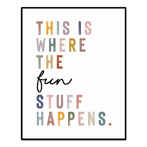 OFlyDesigns Where the Fun Stuff Happens Wall Art, Playroom Poster, Children Bedroom Decor, Playroom Decor, Playroom Art, Kids Room Art, Kids Room Sign, Playroom Sign, Nursery Wall Art (11x14 inches)