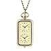 N/Ａ Orologio da Tasca al Quarzo Bronzo con Doppio Fuso orario Orologio da Taschino a Forma di rettangolo Orologio da Polso Catena Accessorio retrò Regali per Uomo Donna