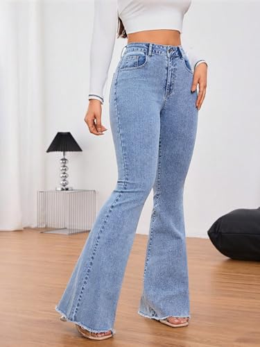 Image of KOTTY Women's High Waist Flared Fit Stretchable Denim Jeans for Casual