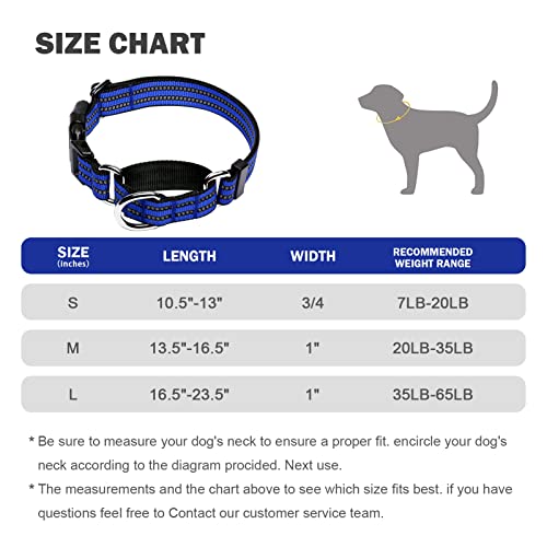 Martingale Dog Collars - Reflective Dog Collar With Quick Release Buckle Adjustable Nylon Training Dog Collar Suitable For Puppies For Small Medium Large Dogs. #TOP4