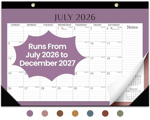 Image of Taja Desk Calendar 2026-2027, Jul 2026-Dec 2027, 18-Month, 17 inch x 12 inch