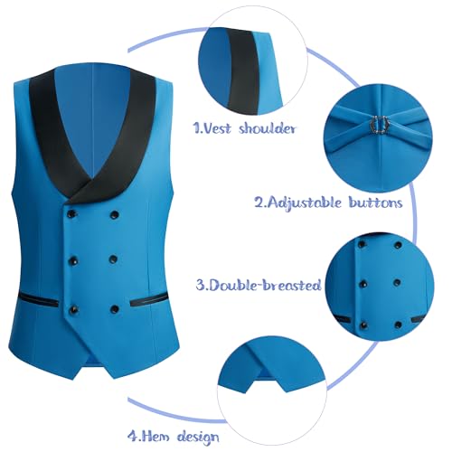 Mens Tuxedo 4 Pieces Slim Fit Suit Blazer Peaked Lapel Vest Pants Shirt Party Wedding Prom Business4