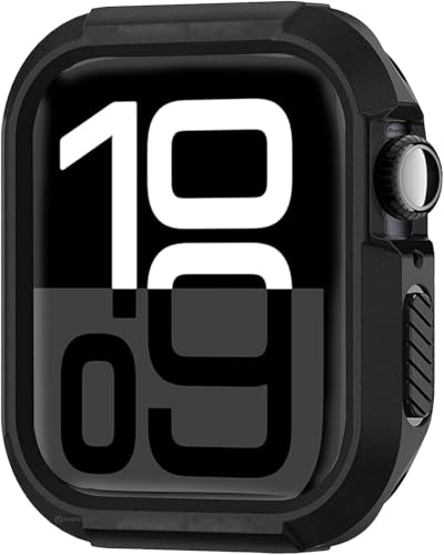 Image of Getsable Tough Armour Cover Case Compatible with Apple Watch Series 10 46mm, Shock Proof Durable TPU Bumper Case iwatch Series 10 46mm (2024) - Black