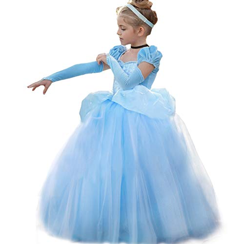Cinderella Dress Princess Costume Halloween Party Dress up Blue 1 6 years