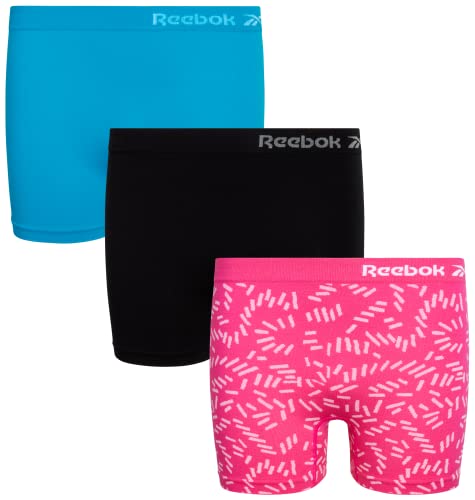 Reebok Girls Boy Shorts - 3 Pack Soft Stretch Seamless Underwear Panties, Cartwheel Shorts for Girls (Sizes: 6-16)