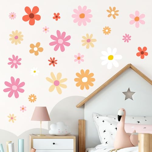 12 Sheets Daisy Wall Decals Flower Wall Stickers Grils Room Decor Fresh