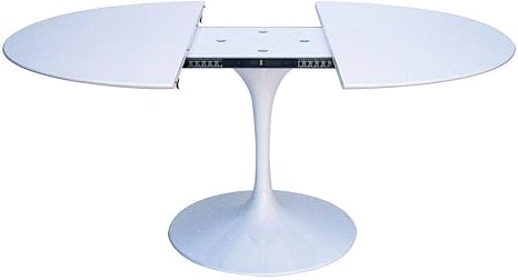Tulip Eero Saarinen Ausziehbarer Tisch Durchmesser 127 Cm Flussiges Laminat Weiss Amazon De Kuche Haushalt Wohnen 