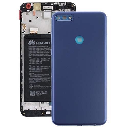Cache arrière pour Huawei Y7 2018 bleu finition premium avec boutons intégrés