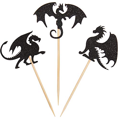 Jevenis Dragon Cake Decoration Dragon Cupcake Toppers Fantasy Party Decoration #TOP5