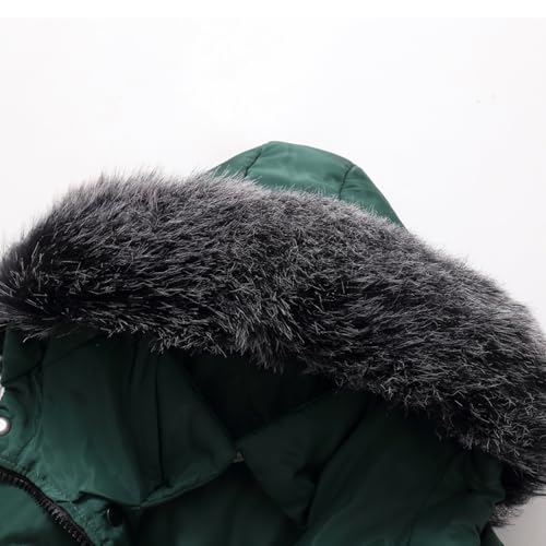 Baby Boy Puffer Jacket Girl Winer Coat with Faux Fur Hood Unisex Quilted Clothes3