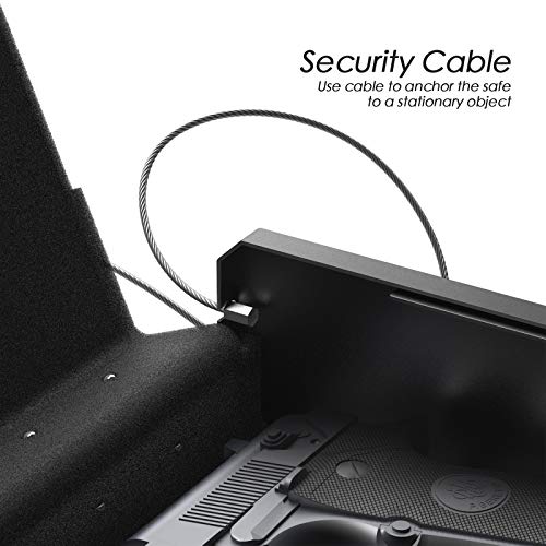 ASELINE Gun Safe, Smart Pistol Safe Handgun Safe Quick Access Firearm Safety Device with Biometric Fingerprint or Key Lock, Gun Security Safe for Home