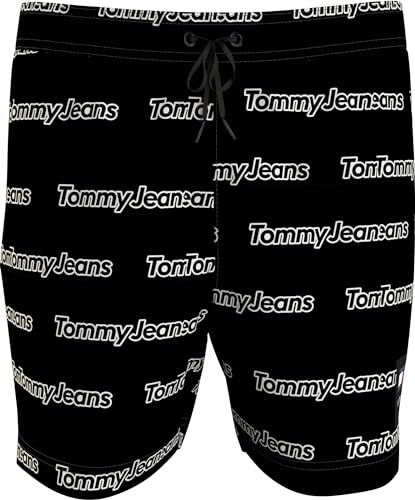 Tommy Hilfiger Sf Medium Drawstring Aop Print Erkek Mayo, Siyah, L