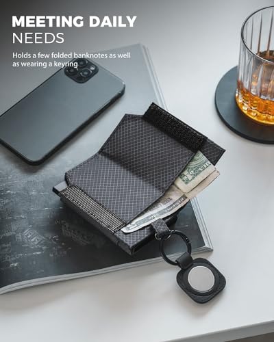 Image of VULKIT Bifold Pop up Card Holder with Money Compartment Business Card Case Minimalist Front Pocket Wallet for Men (Classic Grey)