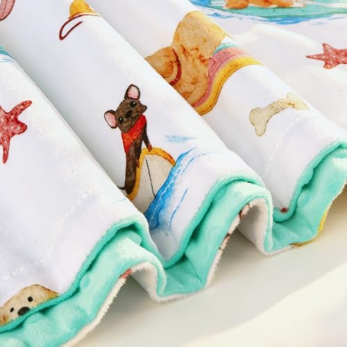 Image of BORITAR Baby Blanket for Boys Girls with Surfing Puppy Design 30 x 40 Inch