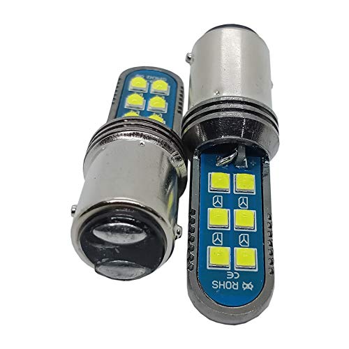 Image of Universal Bay15D 1157 Led Parking Back Tail Light For All Car And Bikes Strobe Function Pack Of 2, White