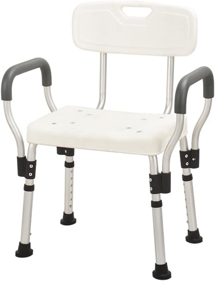 MYOYAY Shower Chair with Handles 6 Levels Height Adjustable Shower