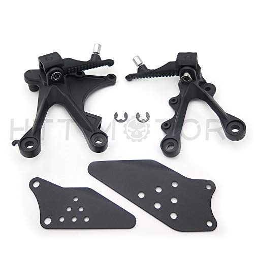 Httmt Mt390-006- Black Front Rider Foot Pegs Bracket Compatible With Kawasaki Zx6R 2005-2008 #TOP5