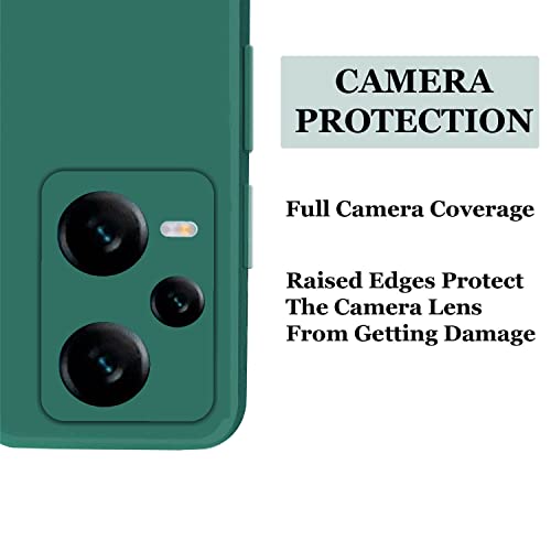 Image of A rtistque Liquid Silicone Back Cover Case for Mi Redmi Note 12 Pro Plus 5G Matte Shockproof TPU Soft Flexible with Camera Protection - Green
