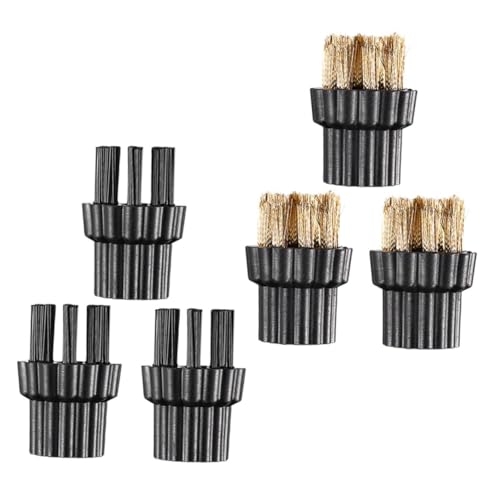 Sewroro 6 Cabezales de Cepillo para Limpiadoras a Vapor Piezas de Repuesto para Máquinas de Limpieza del Hogar Cepillos de Latón y Cerdas para Superficies Duras Accesorios Portátiles