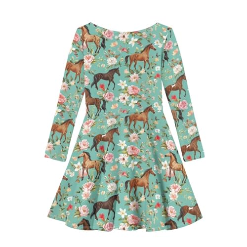 Girls Fall Dress Long Sleeve Swing Skater Dresses Cute Outfits for Party Casual2