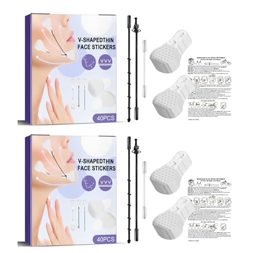 2 Pieces Of 80 Tablets Lift Face Stickers, Face Lifting Tape, Facelifting Stickers, Invisible Thin Face Stickers