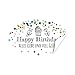 20 x ovale Etiketten Happy Birthday viel Glück - Format ca. 8 x 5 cm - Aufkleber, Sticker für Geschenke, als Dankeschön, zum Geburtstag