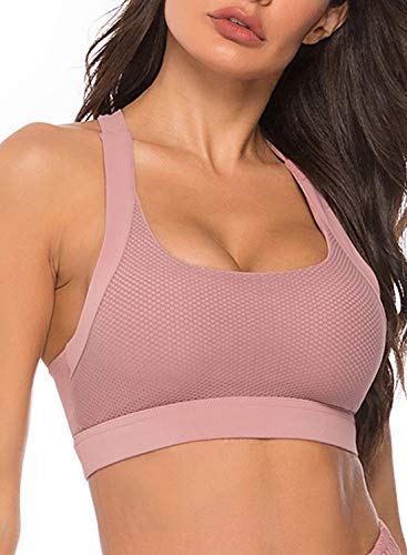 Sports Bras for Women,High Impact Racerback Top Gym Fitness Excercise Workout Activewear Yoga Running Bra Pink