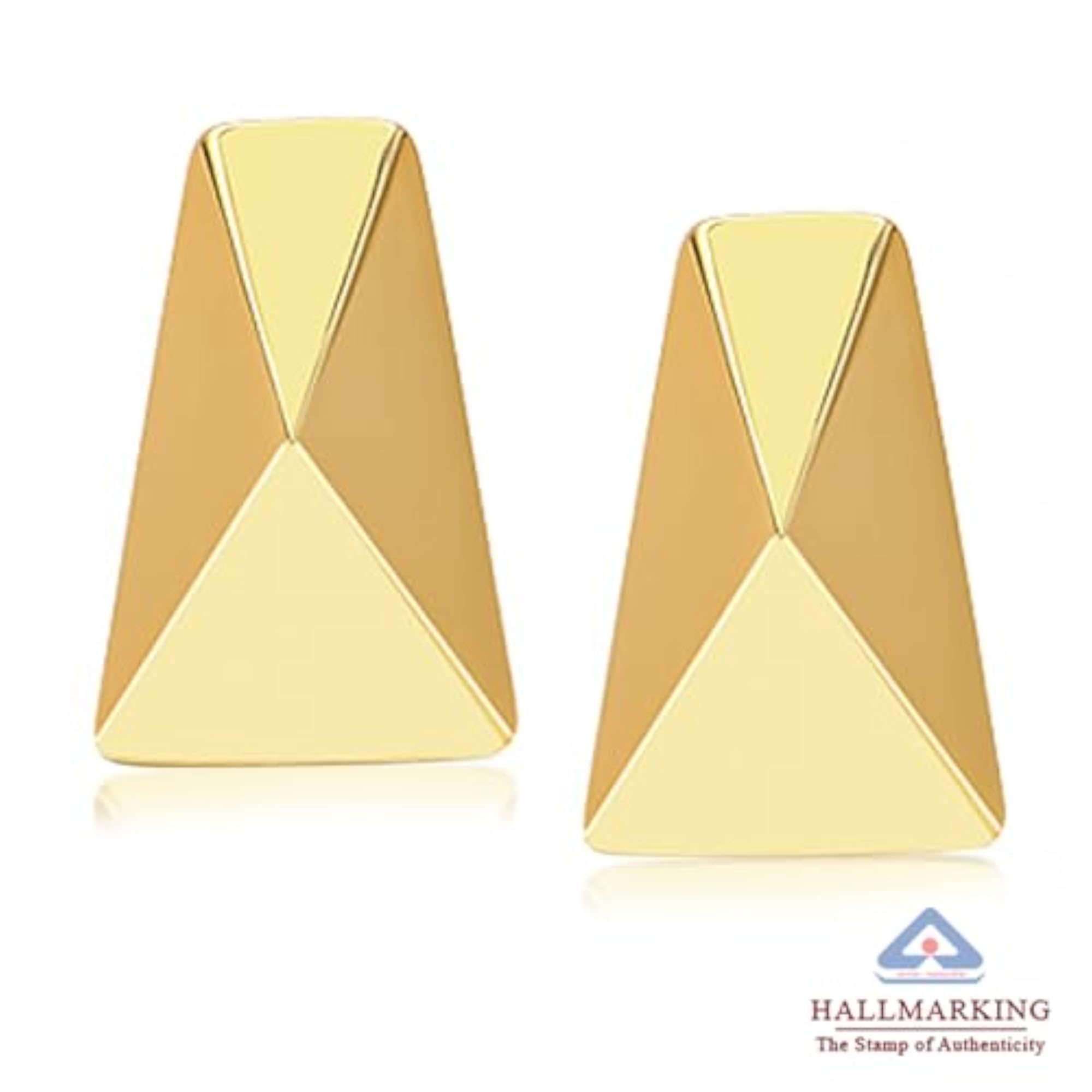 Women's 925 Sterling Silver Rhombus Shaped Stud Earrings