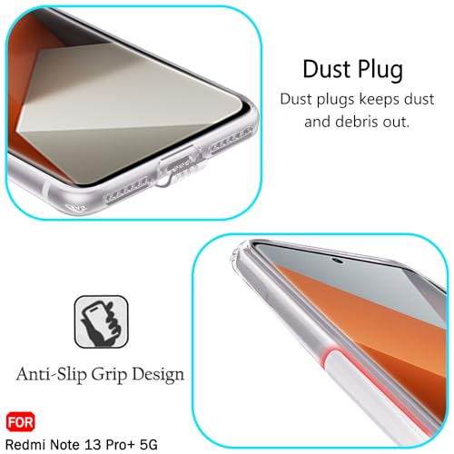 Image of TheGiftKart Back Cover Soft Case for Mi Redmi Note 13 Pro Plus 5G | Best Camera Protection | Inbuilt Dust Plugs & Anti-Slip Grip | Ultra Slim Case for Redmi Note 13 Pro Plus (Silicone, Transparent)