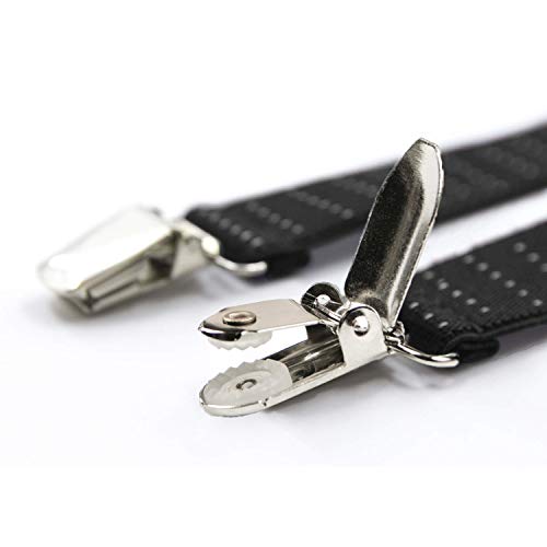 STAY GENT Y-Style Shirt Stays For Men with Non-Slip Locking Clamps and Adjustable Elastic Straps, Black - Free cutting to fit your length - Thumbnail 6