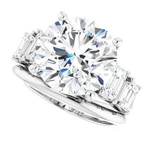 6.5 Ct Moissanite Engagement Rings Vvs1 10k 14k 18k Gold & 925 Sterling Silver Solitaire 5 Stone Moissanite Wedding Ring Christmas Gift For Women