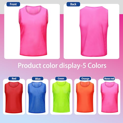 Image of 12 /24 /48Pcs Soccer Pinnies Youth, Scrimmage Team Practice Vests | Mesh Printed and Unprinted Numbers Team Pennies for Basketball Soccer Football Bibs Adults Kids