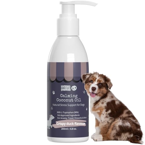 Duck Calming Coconut Oil for Dogs & Cats – 200ml Anxiety Relief Supplement with Chamomile, Valerian & Ashwagandha – Natural Stress Soothing Formula – Fast-Acting & Long-Term Calmer