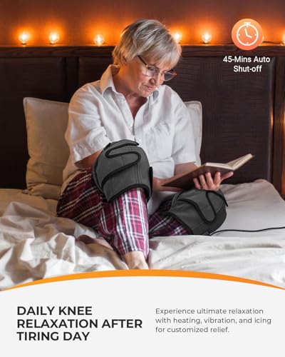 Image of CooCoCo Knee Massager with Heat Cold, Vibration Massage | Knee Pain Relief, Heating Pad for Knee, Adjustable Vibration Modes, For Seniors, Dad, Mom, 2pcs 5 inchx9 inch Cold Packs