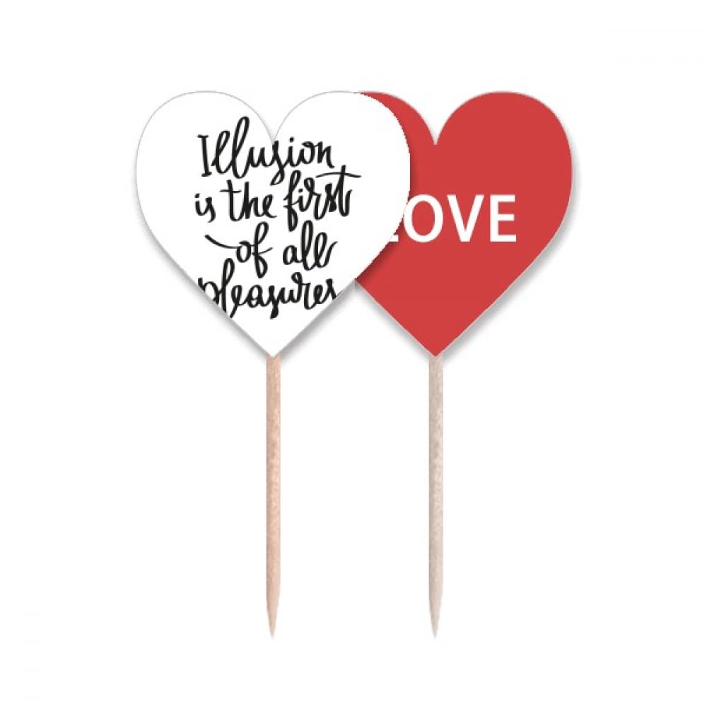 Cure-dents Drapeau Love Heart avec citation pour décoration cupcake