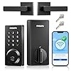 Philips WiFi Smart Door Lock with Handle, Built-in WiFi App Remote Control, Keyless Entry Door Locks for Front Door, Smart Deadbolt Auto Lock, Support Alexa & Google, IP54 Waterproof, Matte Black