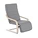 HOMCOM Sillón de Relax Silla de Relax Madera de Abedul Reposapiernas a 5 Niveles 66,5x83x100cm 2 Colores (Gris)