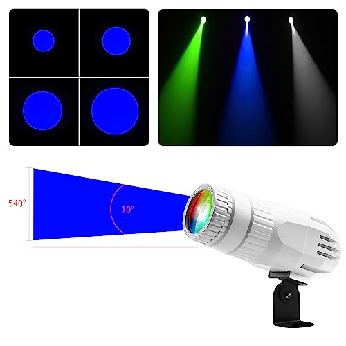 Image of Pinspot Light, Czgor 15W RGBW LED Lights for Disco Ball 4 in 1 with Remote Control, Super Bright Mirror Ball Spot Lighting for Parties DJ Disco Club Bar Wedding, 2Pack