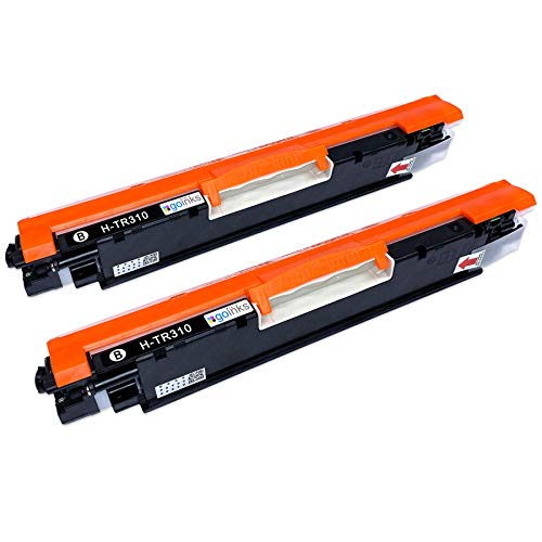 Go Inks 2 Black Laser Toner Cartridges to replace HP CE310A (126A) Compatible/non-OEM for use with HP Colour LaserJet, Laserjet Pro & TopShot Laserjet Printers