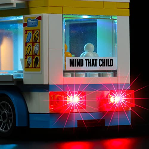 LocoLee Led Licht Set Kompatibel mit LEGO Eiswagen, Led Beleuchtungs Set Compatible with LEGO 60253 City Great Vehicles Eiswagen - Nur Lichter-Set,Kein Modell – Bild 7