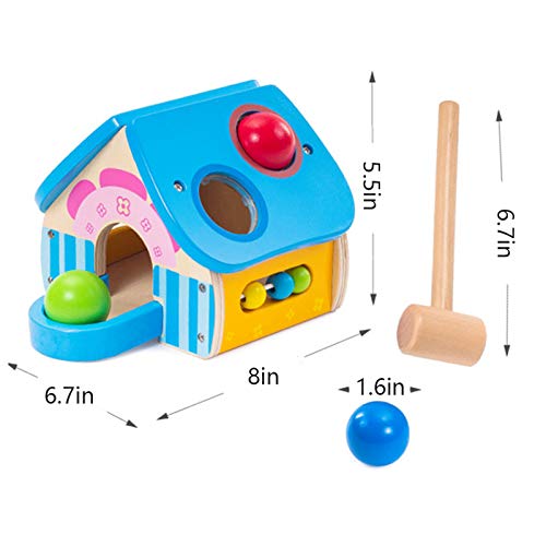 Hammering Pounding Toys Wooden Educational Toy, Pound and Tap Room Toddler Toys Gift for 2 Year Old Girls Boys - Thumbnail 2