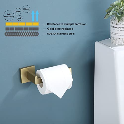 Kokosiri Gold Toilet Paper Holder Toilet Roll Holder For Bathroom Kitchen Washroom T-304 Stainless Steel Wall Mounted, Gold Finish, B2003Bg #TOP7