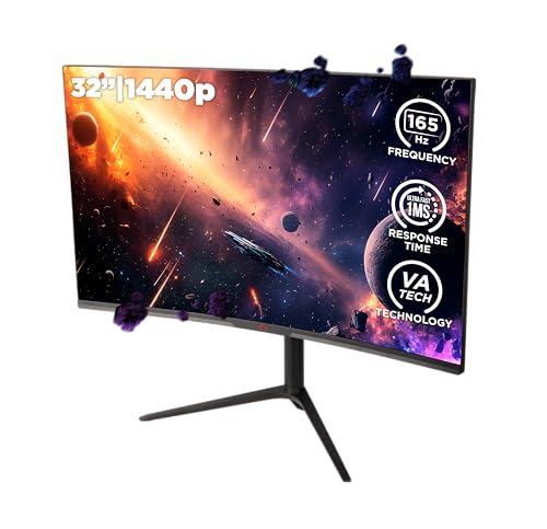 Konix Curved Gaming Monitor 32“ Cosmos PC, PS5, Xbox - Auflösung 2.560 x 1.440 px - 165 Hz - 1 ms - FreeSync - 2 x HDMI 2.0 - DisplayPort - VA-Platte