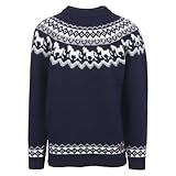  ICEWEAR Sleipnir Wollpullover mit Pferdemuster (Dunkelblau, M)